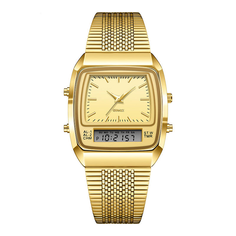 ⌚ NUR FÜR BEGRENZTE ZEIT: 50 % RABATT! 💥 Multifunktionsuhr im Retro-Stil mit quadratischem Zifferblatt – Dual-Display, Zinklegierung, Edelstahl ✨
