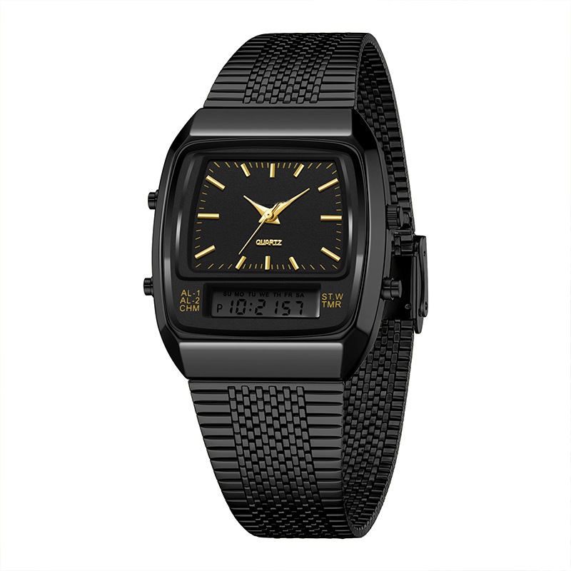 ⌚ NUR FÜR BEGRENZTE ZEIT: 50 % RABATT! 💥 Multifunktionsuhr im Retro-Stil mit quadratischem Zifferblatt – Dual-Display, Zinklegierung, Edelstahl ✨