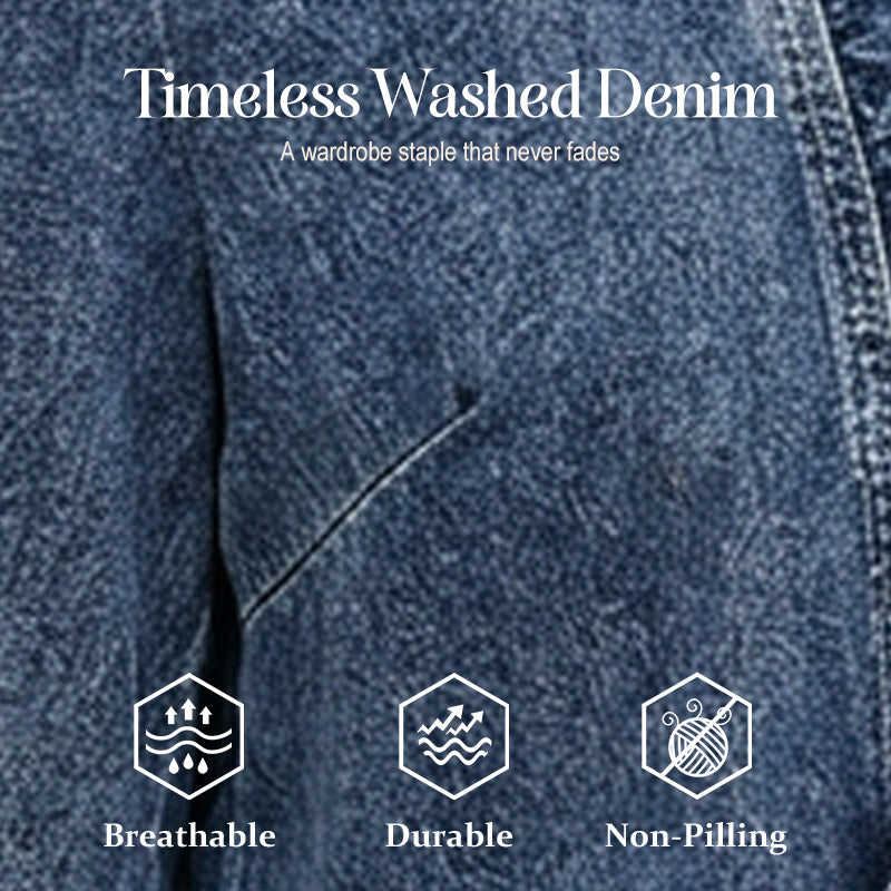 🧥 NUR FÜR BEGRENZTE ZEIT: 50 % RABATT! ✨ Damen-Jeansjacke – vorne offen, mit Rüschenbesatz, leicht, klassische Waschung ✨