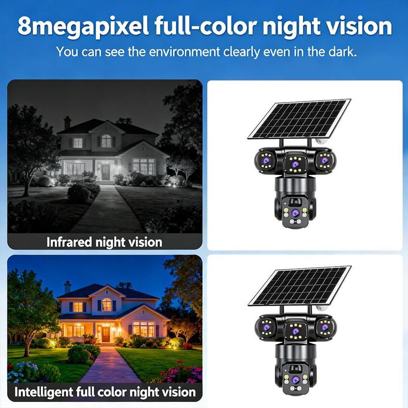 ⏳Zeitlich begrenztes Sonderangebot⏰ 6K-9-MP-WLAN-Überwachungskamera für den Außenbereich | 10-facher Zoom, 3 Objektive, 360°-PTZ | Wasserdicht nach IP66, Farb-Nachtsicht, Zwei-Wege-Audio, Bewegungserkennung