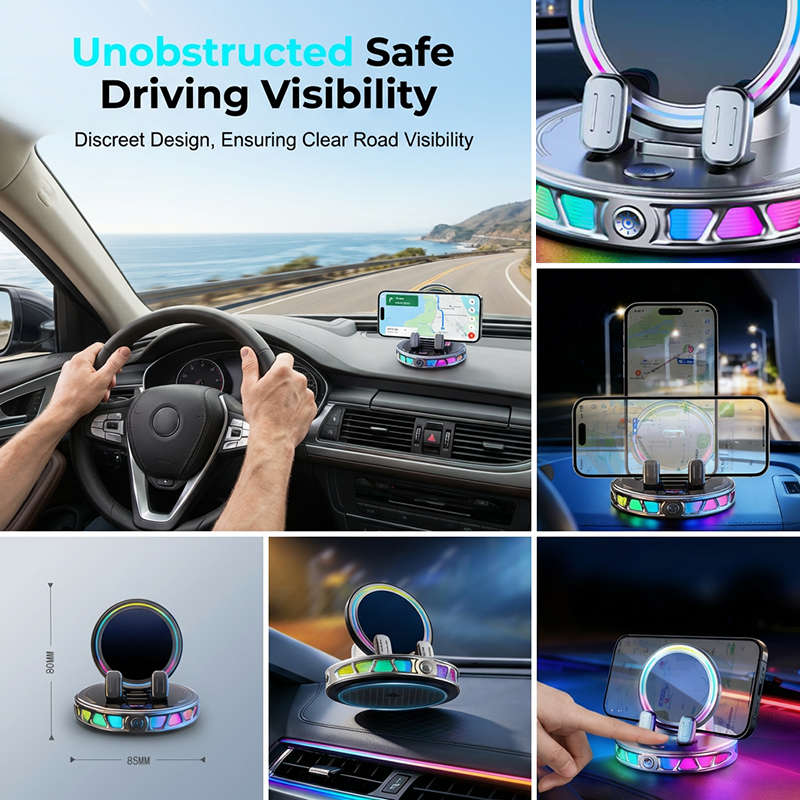 🎉 Sonderangebot 2026 – Über 50.000 verkaufte Exemplare! 🚗 RGB-Handyhalterung für Elektroautos mit kabelloser Ladefunktion – automatische Klemmung und 15-W-Schnellladung ⚡