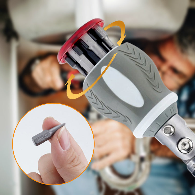 Vielseitiges 9-in-1-Set mit magnetischen Ratschen-Schraubendreherbits