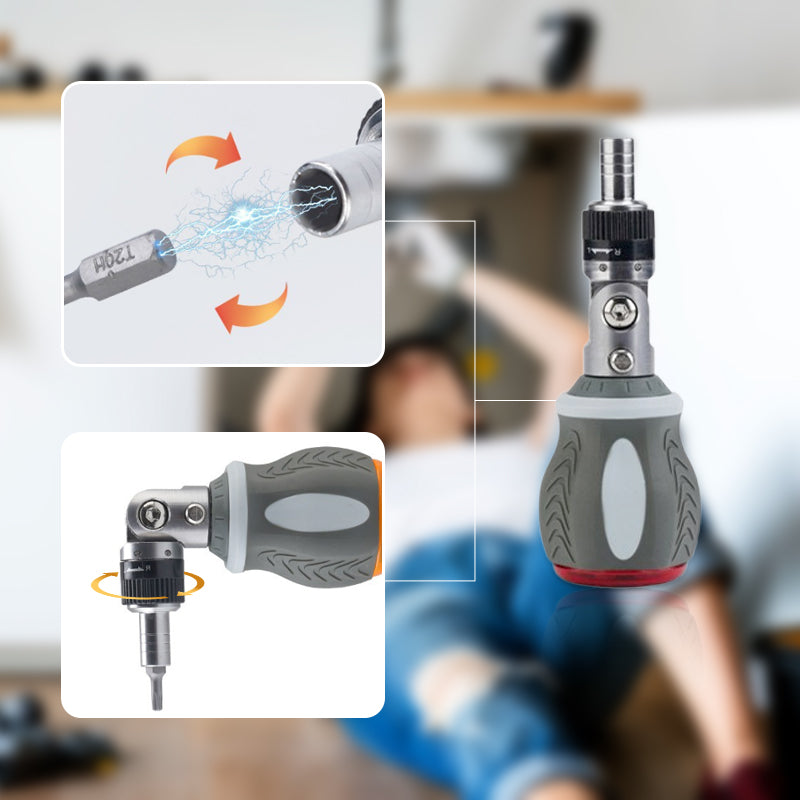 Vielseitiges 9-in-1-Set mit magnetischen Ratschen-Schraubendreherbits
