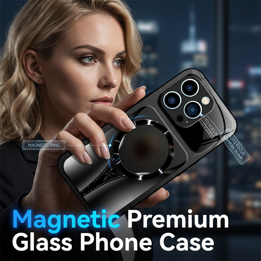 📱 NUR FÜR BEGRENZTE ZEIT: 50 % RABATT! ✨ Magnetische Handyhülle aus gehärtetem Glas – stoßfest, MagSafe-kompatibel ✨