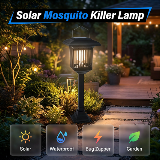Solarbetriebener 2-in-1-Mückenvernichter und Gartenleuchte
