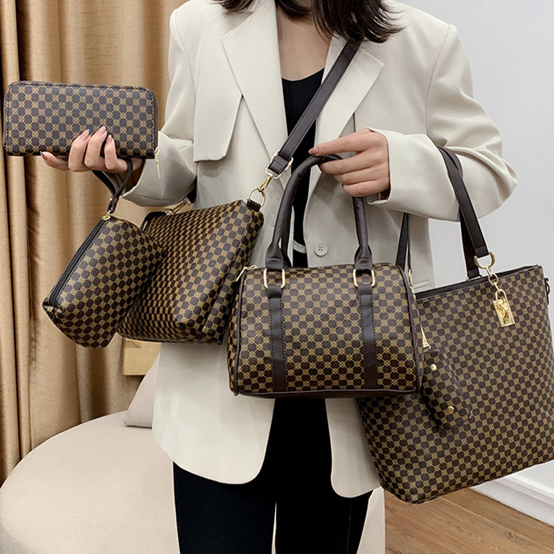 👜 Stilvolles 6-in-1-Set aus Mama- und Babytasche – Bedruckte, vielseitige Umhängetasche, Crossbody-Tasche und Handtasche für den Alltag 🌿