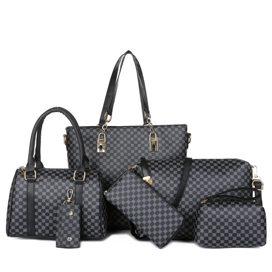 👜 Stilvolles 6-in-1-Set aus Mama- und Babytasche – Bedruckte, vielseitige Umhängetasche, Crossbody-Tasche und Handtasche für den Alltag 🌿