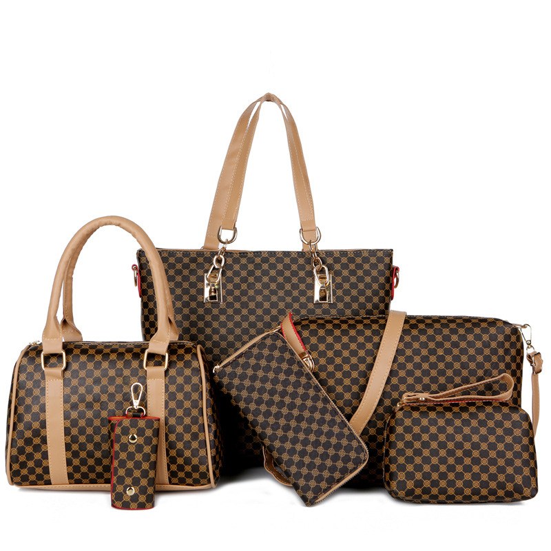 👜 Stilvolles 6-in-1-Set aus Mama- und Babytasche – Bedruckte, vielseitige Umhängetasche, Crossbody-Tasche und Handtasche für den Alltag 🌿