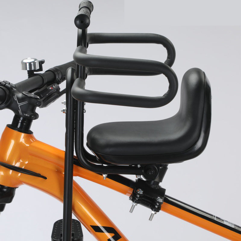 🚲Front Mounted Kids Bike Seat – Adjustable, Foldable, High-Carbon Steel Frame ✨