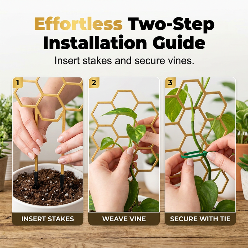 🌿 NUR FÜR BEGRENZTE ZEIT: 50 % RABATT! ✨ Pflanzenspalier im Wabenmuster – rostfrei, stapelbar, einfach zu montieren 🐝