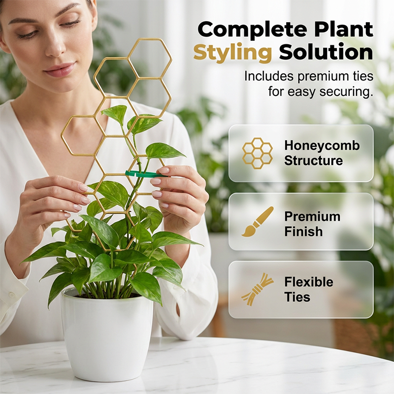 🌿 NUR FÜR BEGRENZTE ZEIT: 50 % RABATT! ✨ Pflanzenspalier im Wabenmuster – rostfrei, stapelbar, einfach zu montieren 🐝