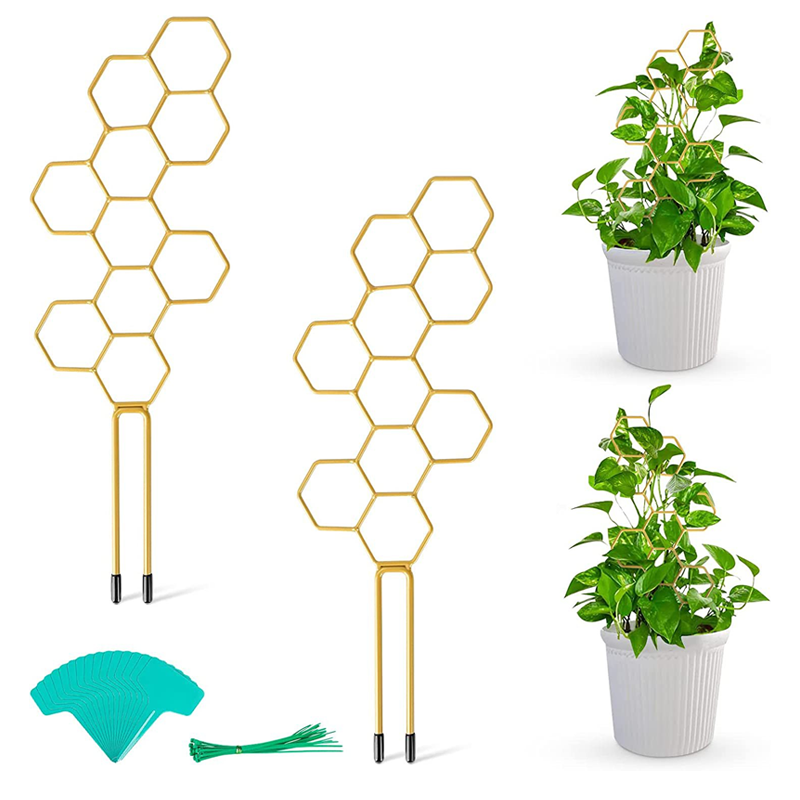 🌿 NUR FÜR BEGRENZTE ZEIT: 50 % RABATT! ✨ Pflanzenspalier im Wabenmuster – rostfrei, stapelbar, einfach zu montieren 🐝
