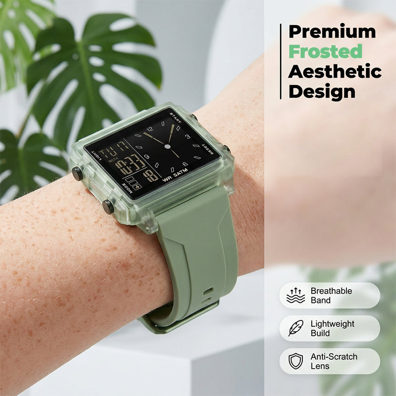 ⏳Zeitlich begrenztes Sonderangebot⏰ Wasserdichte, transparente Digitaluhr – 50 m wasserdicht, leuchtendes Display, Hybridanzeige ✨
