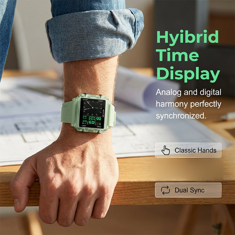 ⏳Zeitlich begrenztes Sonderangebot⏰ Wasserdichte, transparente Digitaluhr – 50 m wasserdicht, leuchtendes Display, Hybridanzeige ✨