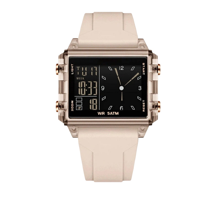⏳Zeitlich begrenztes Sonderangebot⏰ Wasserdichte, transparente Digitaluhr – 50 m wasserdicht, leuchtendes Display, Hybridanzeige ✨