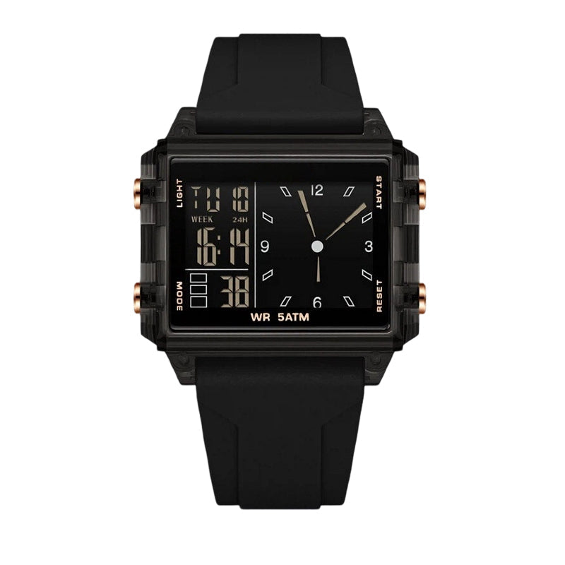 ⏳Zeitlich begrenztes Sonderangebot⏰ Wasserdichte, transparente Digitaluhr – 50 m wasserdicht, leuchtendes Display, Hybridanzeige ✨