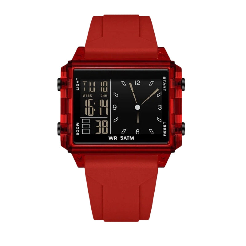 ⏳Zeitlich begrenztes Sonderangebot⏰ Wasserdichte, transparente Digitaluhr – 50 m wasserdicht, leuchtendes Display, Hybridanzeige ✨