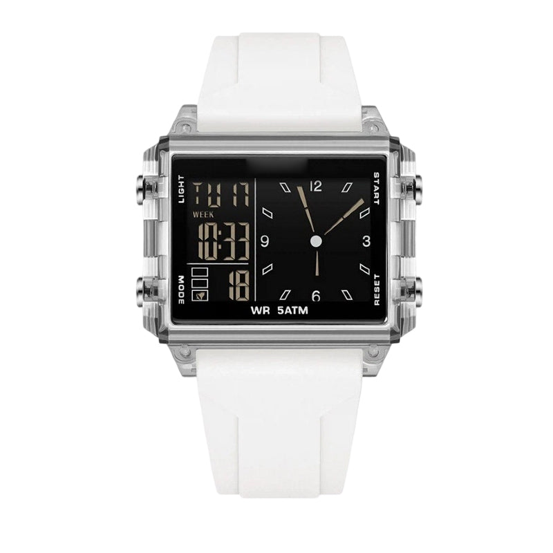 ⏳Zeitlich begrenztes Sonderangebot⏰ Wasserdichte, transparente Digitaluhr – 50 m wasserdicht, leuchtendes Display, Hybridanzeige ✨