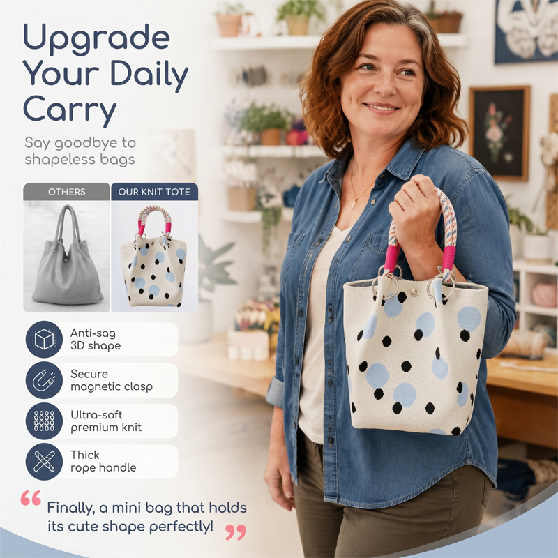 👜 NUR FÜR BEGRENZTE ZEIT: 50 % RABATT! 💥 Niedliche Handtasche mit Polka-Dot-Muster für Damen – klassisches Punktmuster, geräumig, schick für jeden Tag ✨