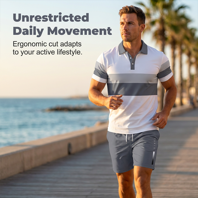 Zweiteiliges Set aus Hemd und Shorts für Herren – Digitaldruck, sportliche Passform, knitterfrei ✨