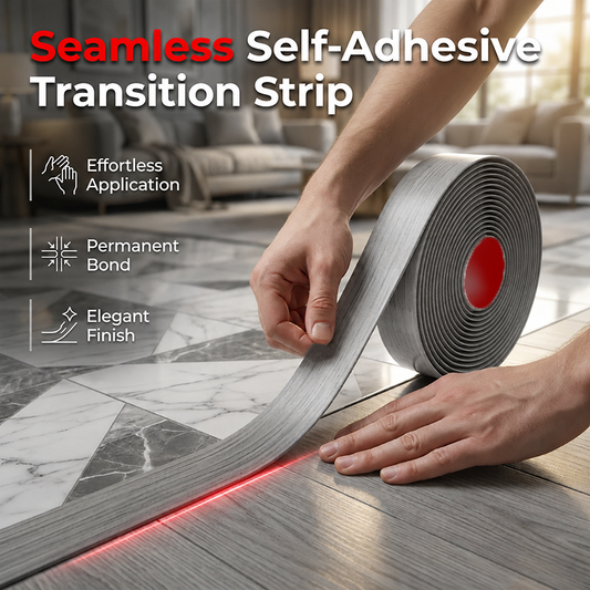 ✨ Selbstklebende Bodenübergangsleiste – flexibles PVC, zum Abziehen und Aufkleben, glatte Oberfläche 🚪