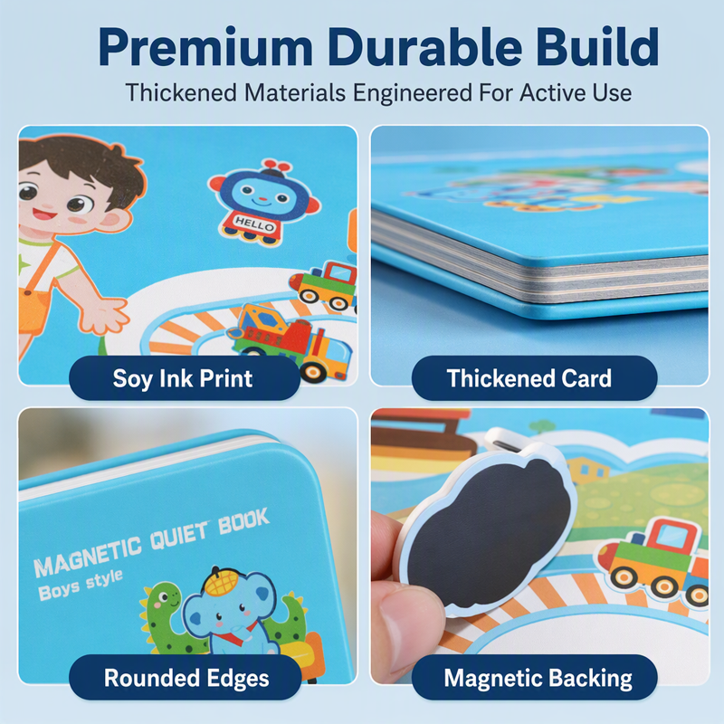 Magnetisches Ruhebuch für Kinder mit Faltpuzzle – Frühförderungsspielzeug für Jungen und Mädchen