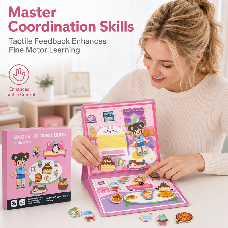 Magnetisches Ruhebuch für Kinder mit Faltpuzzle – Frühförderungsspielzeug für Jungen und Mädchen