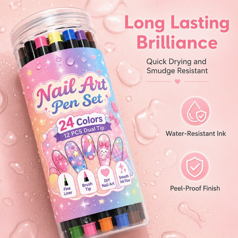 💅 NUR FÜR BEGRENZTE ZEIT: 50 % RABATT! 💥 24-teiliges Set mit doppelseitigen Nail-Art-Stiften – kreativ, in Salonqualität, einfach zum Selbermachen ✨